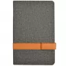 Toma fotográfica de libreta oxford promocional, ideal para personalización de marca.