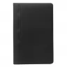 Toma fotográfica de libretas promocionales con cubierta rígida en color negro, broche magnético lateral con placa metálica cuadrada y sujetador para bolígrafo ideal para grabado de marca.
