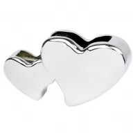 Toma fotográfica de portatarjetero twin heart promocional, ideal para personalización de marca.