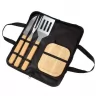 Toma fotográfica de set parrilla-grill promocional, ideal para personalización de marca.