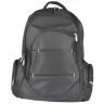 Toma fotográfica de maletas backpacks deportivas en color gris con compartimento inferior independiente para calzado, asas de mano reforzadas y correa ajustable para hombro ideal para personalización corporativa.