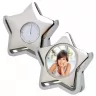 Toma fotográfica de reloj de escritorio delfos promocional, ideal para personalización de marca.