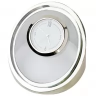 Toma fotográfica de reloj de escritorio tikal promocional, ideal para personalización de marca.