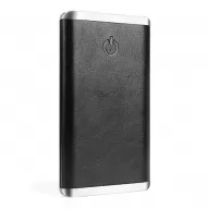 Toma fotográfica de power bank carrier promocional, ideal para personalización de marca.