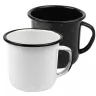 Toma fotográfica de taza olivo promocional, ideal para personalización de marca.