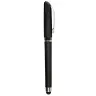 Bolígrafo negro con tapa, clip metálico y punta stylus para pantallas táctiles, ideal para bolígrafos promocionales empresariales
