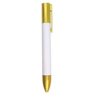 Toma fotográfica de bolígrafo doré promocional, ideal para personalización de marca.