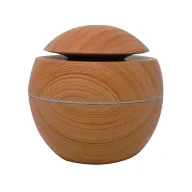 Difusor de aromas esférico con acabado tipo madera, ideal como material promocional para regalos corporativos y de bienestar