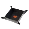 Charola organizadora de escritorio plegable en color negro con broches de presión, ideal como material promocional para regalos de oficina ejecutivos