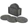 Set de posavasos de fieltro gris con base organizadora, ideal como material promocional ecológico y corporativo