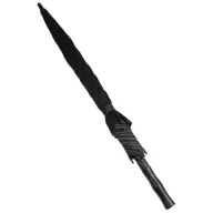 Paraguas negro largo y cerrado con empuñadura recta, ideal dentro de los utensilios para acampar y senderismo
