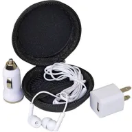 Toma fotográfica de kit faraday promocional, ideal para personalización de marca.