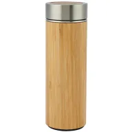 Toma fotográfica de termo bamboo promocional, ideal para personalización de marca.