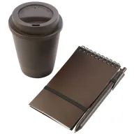 Toma fotográfica de set coffee husk promocional, ideal para personalización de marca.