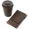 Toma fotográfica de set coffee husk promocional, ideal para personalización de marca.